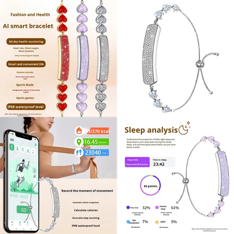 Health Monitors - Cross-border New Smart Bracelet IP68 Heart