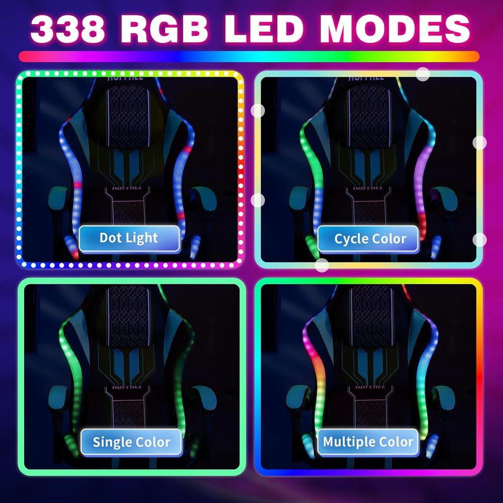 Gaming Chair with LED Lights S - Massage ulasan dan harga