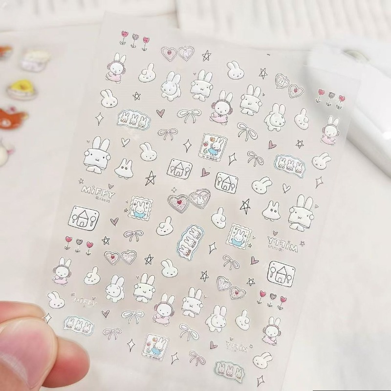 Miffy cartoon nail stickers an - Nail Art ulasan dan harga