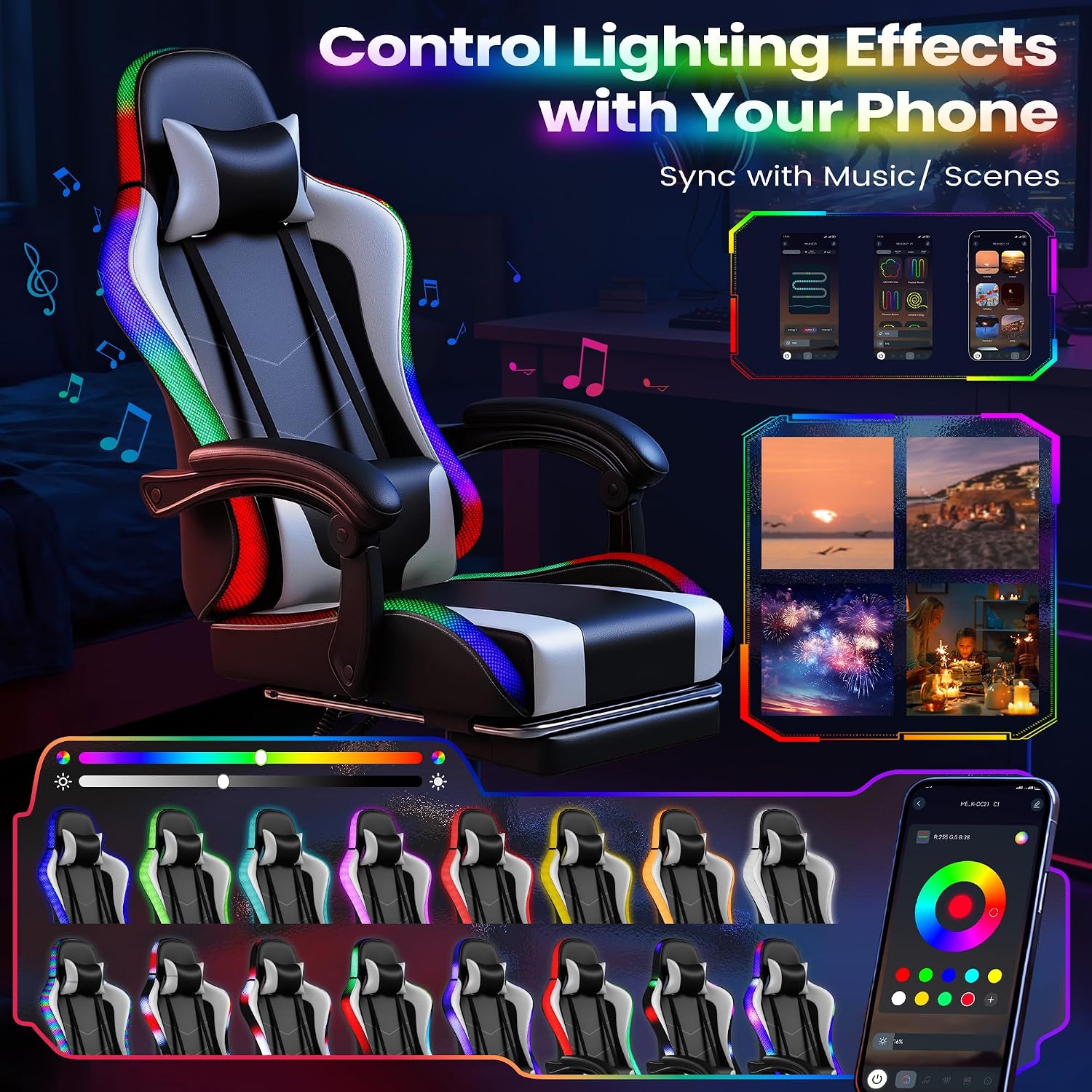 Homall Gaming Chair, Ergonomic - Massage ulasan dan harga