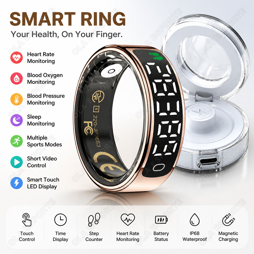 Smart Ring with Charging Case  - Health Monitors ulasan dan harga