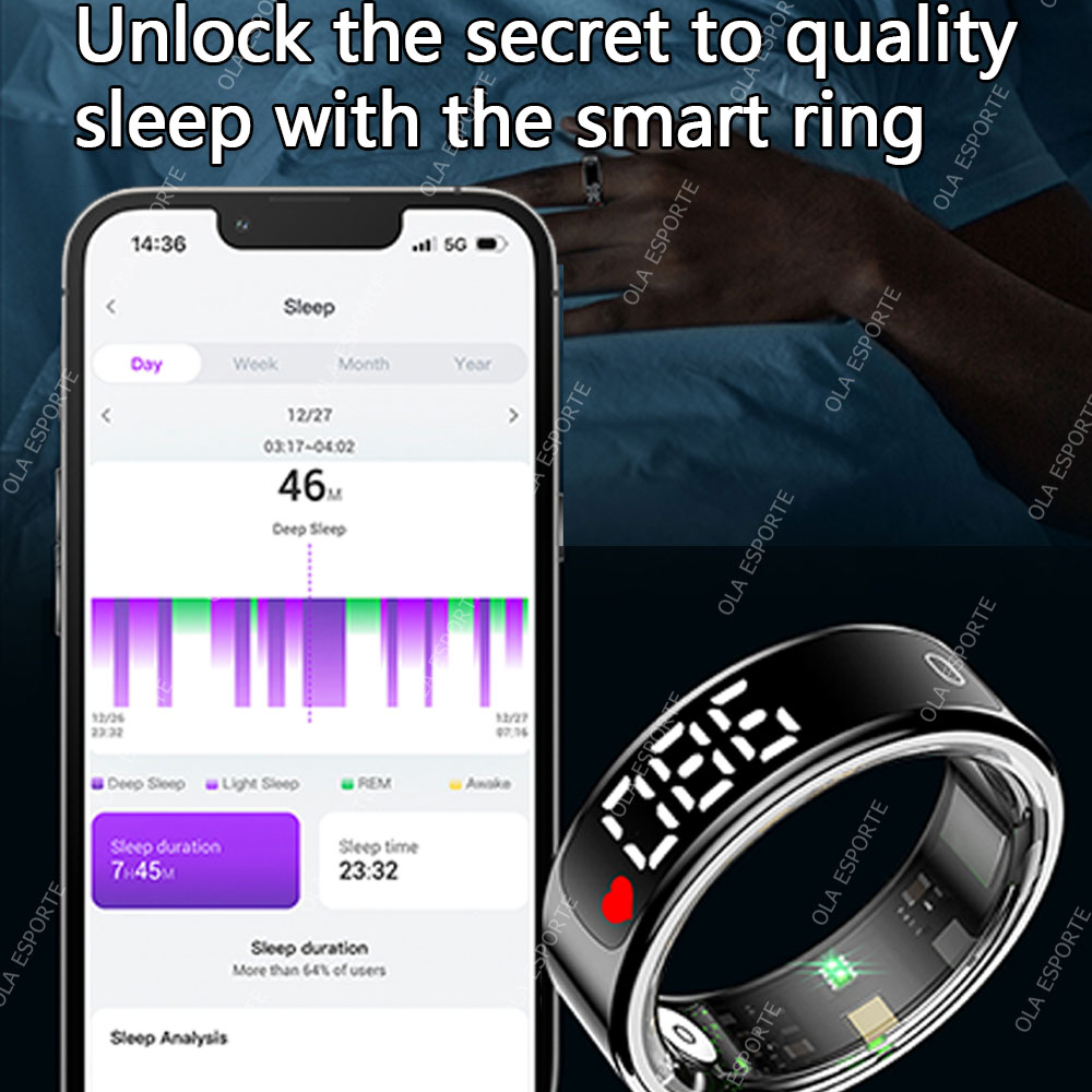 Smart Ring with Charging Case  - Health Monitors ulasan dan harga